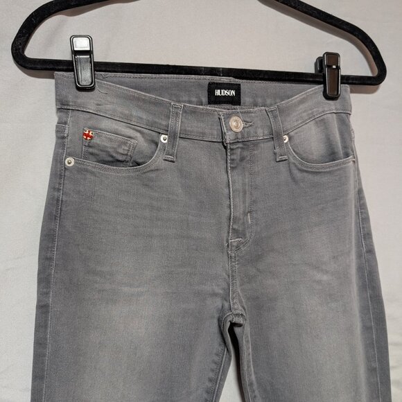 Hudson Women's Gray Faded Wash‎ Skinny Jeans Stretch Denim Classic Fit Size 28 - Picture 2 of 8